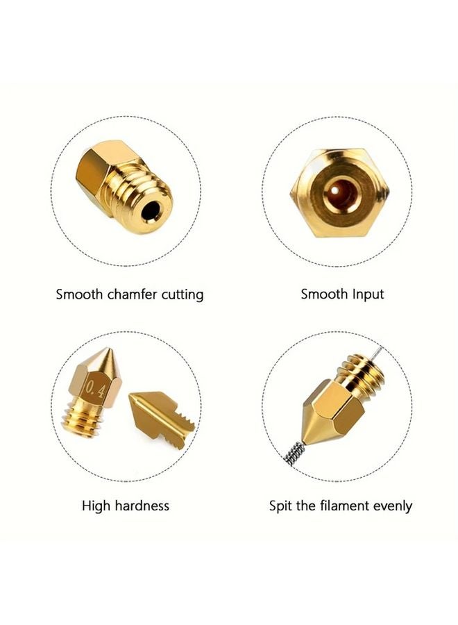 25 قطعة فوهة نحاسية 0.4 مم لطابعة Creality Ender 3 CR 10 ثلاثية الأبعاد مع صندوق تخزين - Image 3